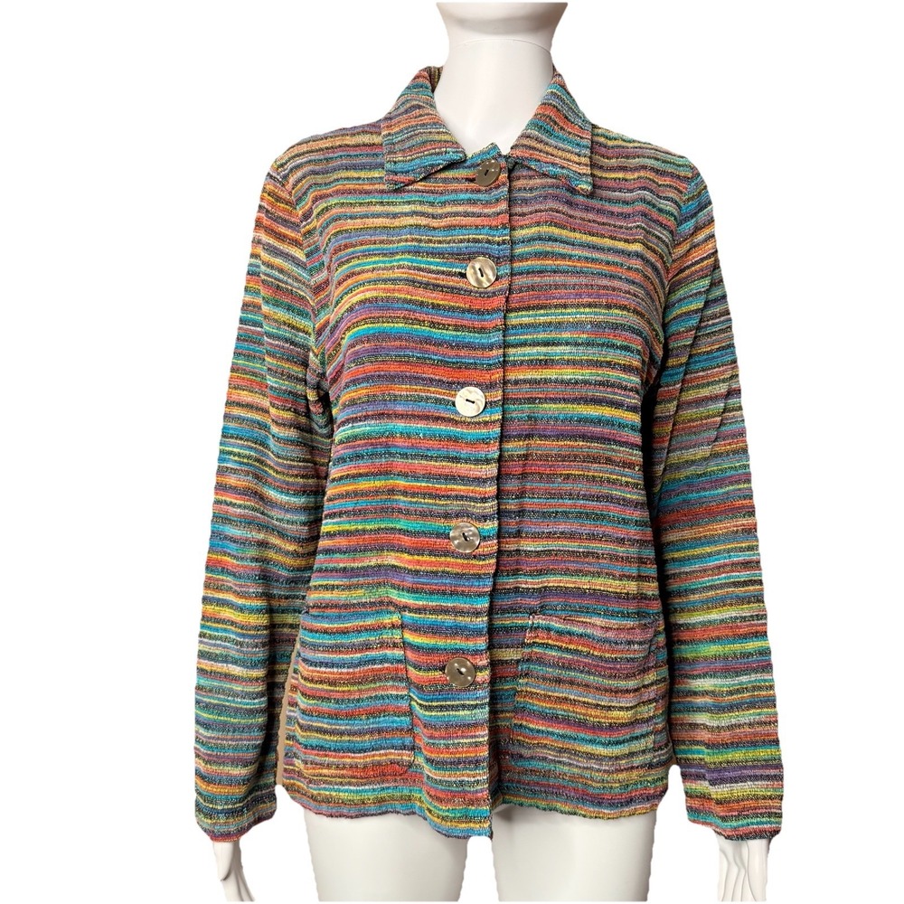 Drapers and Damons Womens SZ-M-Colorful 5Button-Up 57% Cotton & 21% RAYON Jacket